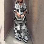Linette™ V-Neck Printed Top with Matching Long Pants