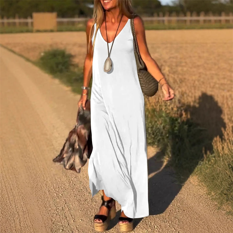 Relaxed Fit Maxi Dress Lightweight Soft Fabric