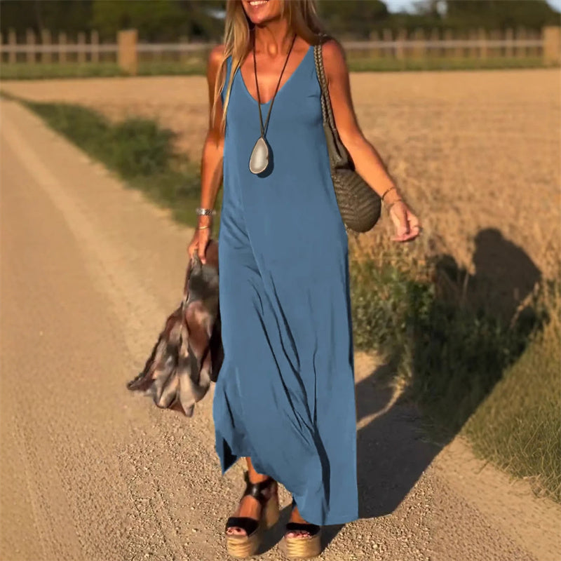 Relaxed Fit Maxi Dress Lightweight Soft Fabric